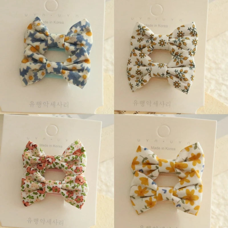 Children's Hair Clips, Handmade Headwear, Baby Hair Accessories, Full coverage fabric hair Clip Bows for Girls