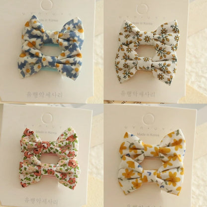 Children's Hair Clips, Handmade Headwear, Baby Hair Accessories, Full coverage fabric hair Clip Bows for Girls