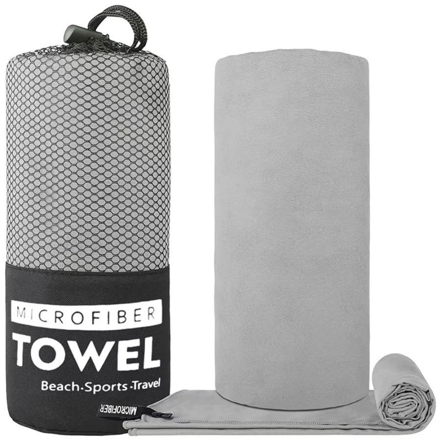 Soft Solid Color Microfiber Towels Quick-Drying Fitness Swimming Pool Lightweight Travel Outdoor Sports Towel Sets
