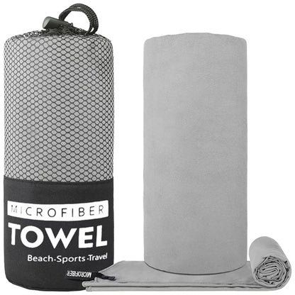 Soft Solid Color Microfiber Towels Quick-Drying Fitness Swimming Pool Lightweight Travel Outdoor Sports Towel Sets