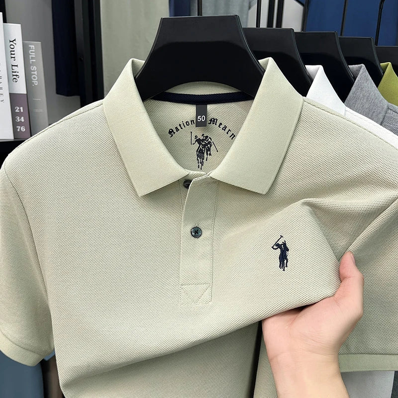 High end 100%cotton short sleeve polo shirt men's fashion luxury brand Paul embroidery top summer breathable casual golf T-shirt