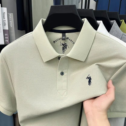 High end 100%cotton short sleeve polo shirt men's fashion luxury brand Paul embroidery top summer breathable casual golf T-shirt