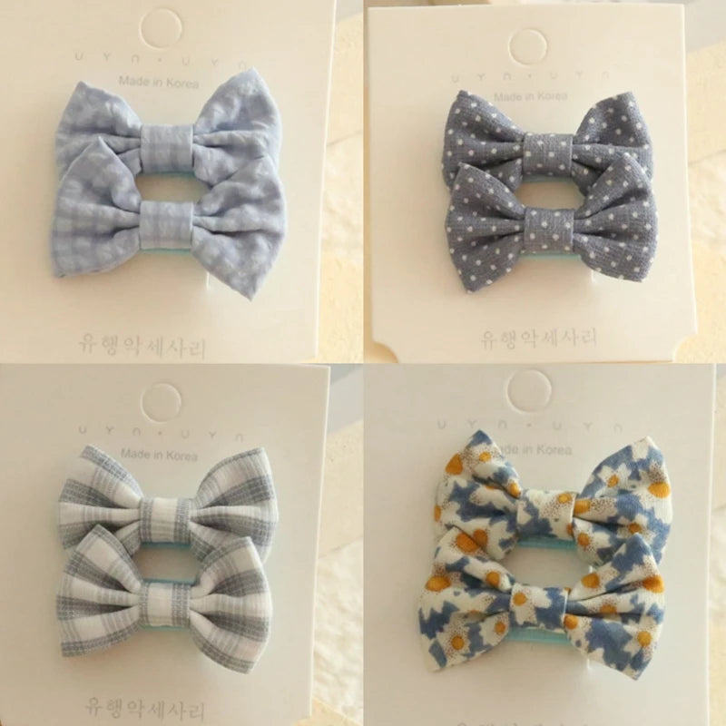 Children's Hair Clips, Handmade Headwear, Baby Hair Accessories, Full coverage fabric hair Clip Bows for Girls