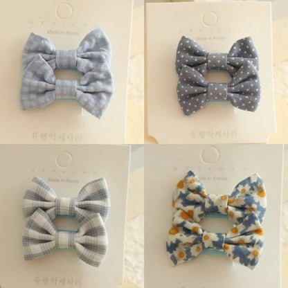 Children's Hair Clips, Handmade Headwear, Baby Hair Accessories, Full coverage fabric hair Clip Bows for Girls