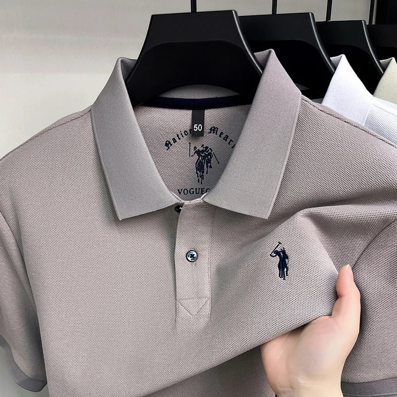 High end 100%cotton short sleeve polo shirt men's fashion luxury brand Paul embroidery top summer breathable casual golf T-shirt