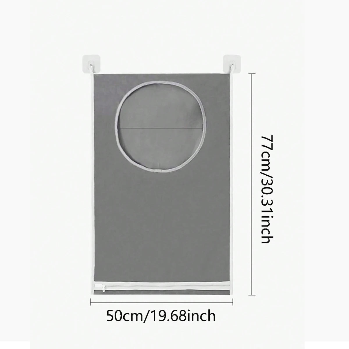 1pc wall mounted laundry storage bag, easy to access circular opening, bathroom wall mounted household clothing storage box
