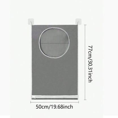 1pc wall mounted laundry storage bag, easy to access circular opening, bathroom wall mounted household clothing storage box