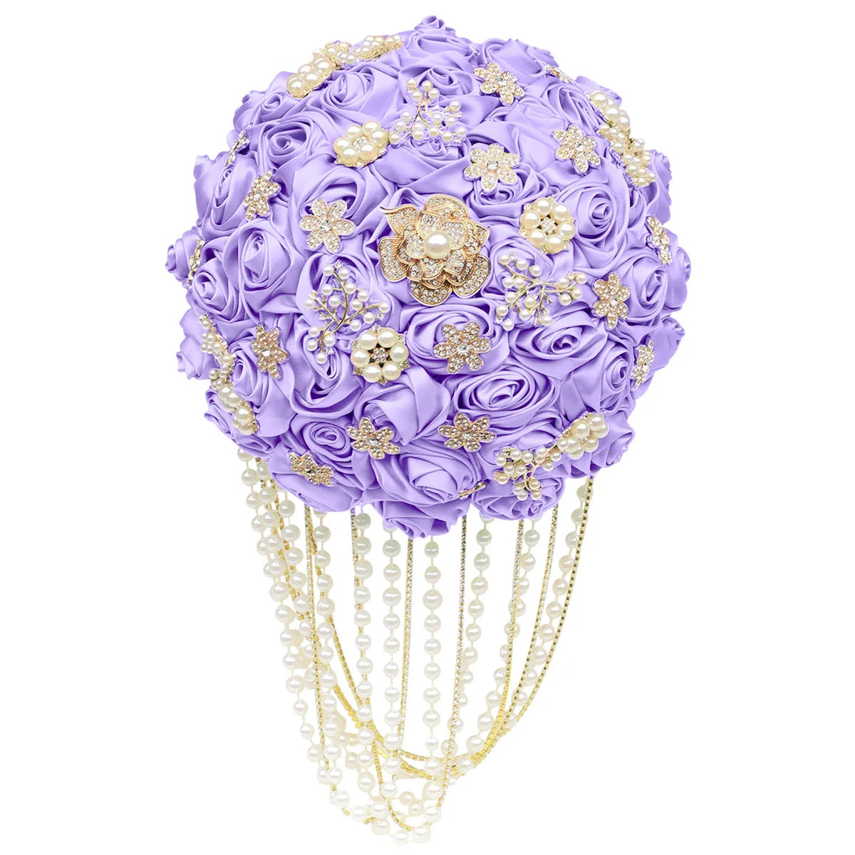 Kyunovia Customized Best Quality Ivory Brooch Bouquet Wedding Bouquet de mariage Wedding Bouquets Pearl Flowers buque de noiva