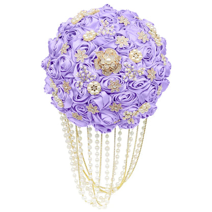 Kyunovia Customized Best Quality Ivory Brooch Bouquet Wedding Bouquet de mariage Wedding Bouquets Pearl Flowers buque de noiva