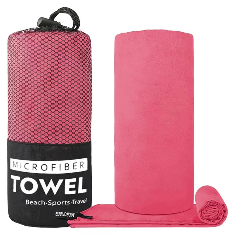 Soft Solid Color Microfiber Towels Quick-Drying Fitness Swimming Pool Lightweight Travel Outdoor Sports Towel Sets