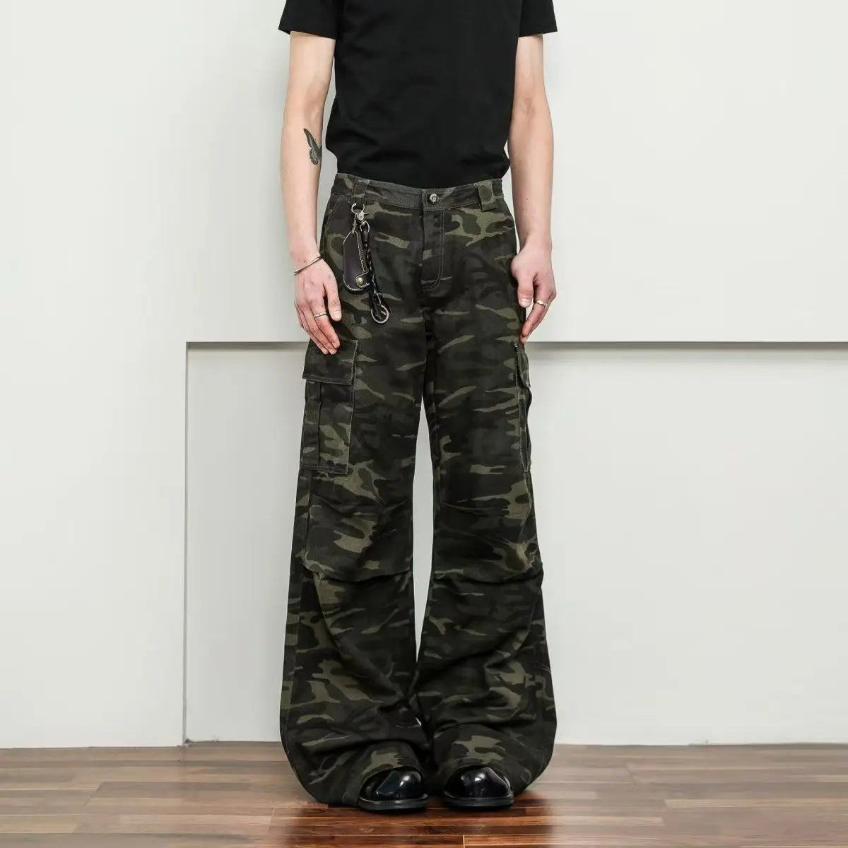 Camo Men's Baggy Jeans American Style Y2K Denim Pants Wide Leg Office-to-Street Trousers Outdoor Streetwear Hip-Hop Pants