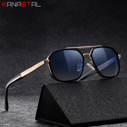 Men Polarized Sunglasses UV400 Sun Glasses Women Metal Eyeglasses Frame Outdoor Fishing Cycling Goggles Anti Glare Shade Eyewear