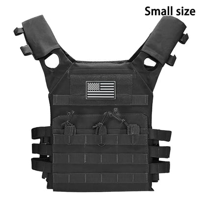 MOLLE outdoor training vest (including US flag emblem) with convenient expansion, lightweight and multifunctional JPC vest