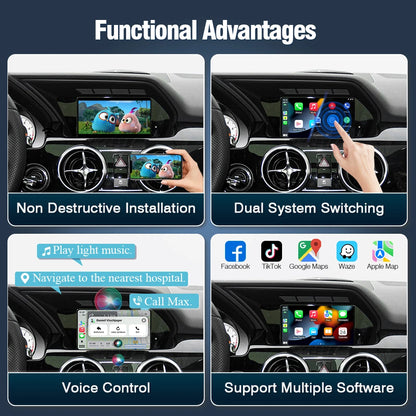 AUTOTOP Wireless CarPlay Android Auto for Mercedes Benz A B C E CLA GLA GLK ML Sprinter NTG4.5 Becker Module Navigation