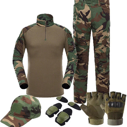 Tactical Uniform Milit Outdoor Camouflage Suit Combat Shirts Pants Men Fishing Trainning Airsoft Paintball Hunting Clothes Sets