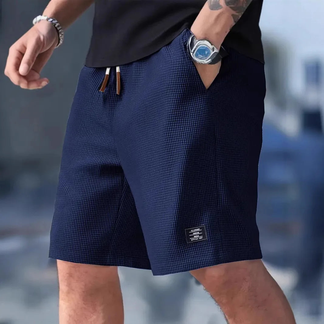 Men's Summer Casual Sports Shorts Plaid Checkered Loose Knee Length Shorts American Fashion Sports Street Shorts