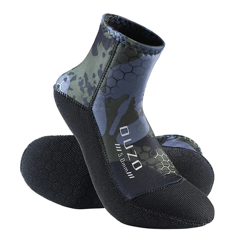 5mm Neoprene Diving Socks Summer Diving Sport Socks Surf Beach Booties Anti-Slip Swimming Fin Sand Proof Ice Bath Warm Socks