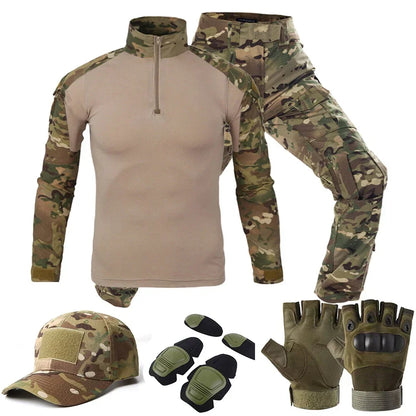 Tactical Uniform Milit Outdoor Camouflage Suit Combat Shirts Pants Men Fishing Trainning Airsoft Paintball Hunting Clothes Sets