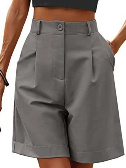 Summer Thin High-waisted Loose Slimming Straight Casual Breathable Wide-leg Five-point Pants Women's Street Trend Shorts