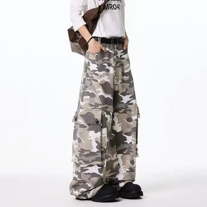 Camo Men's Baggy Jeans American Style Y2K Denim Pants Wide Leg Office-to-Street Trousers Outdoor Streetwear Hip-Hop Pants