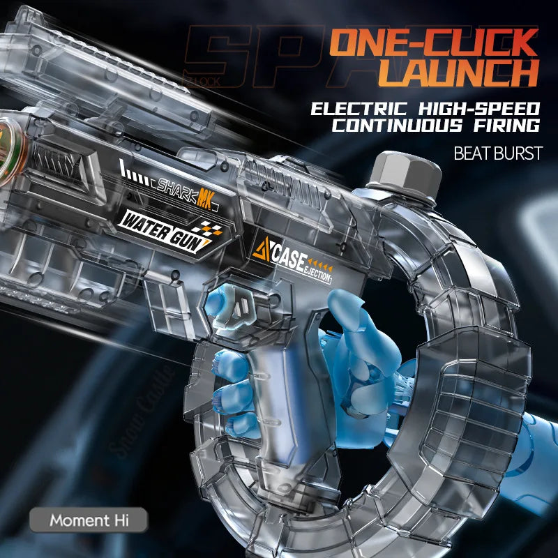 2026 Energy Gathering Ring Electric Water Gun Led Emitting Automatic Continuous Water Squirt Gun Summer Outdoor