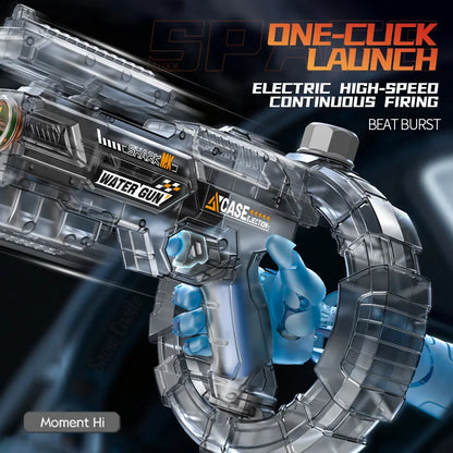 2026 Energy Gathering Ring Electric Water Gun Led Emitting Automatic Continuous Water Squirt Gun Summer Outdoor
