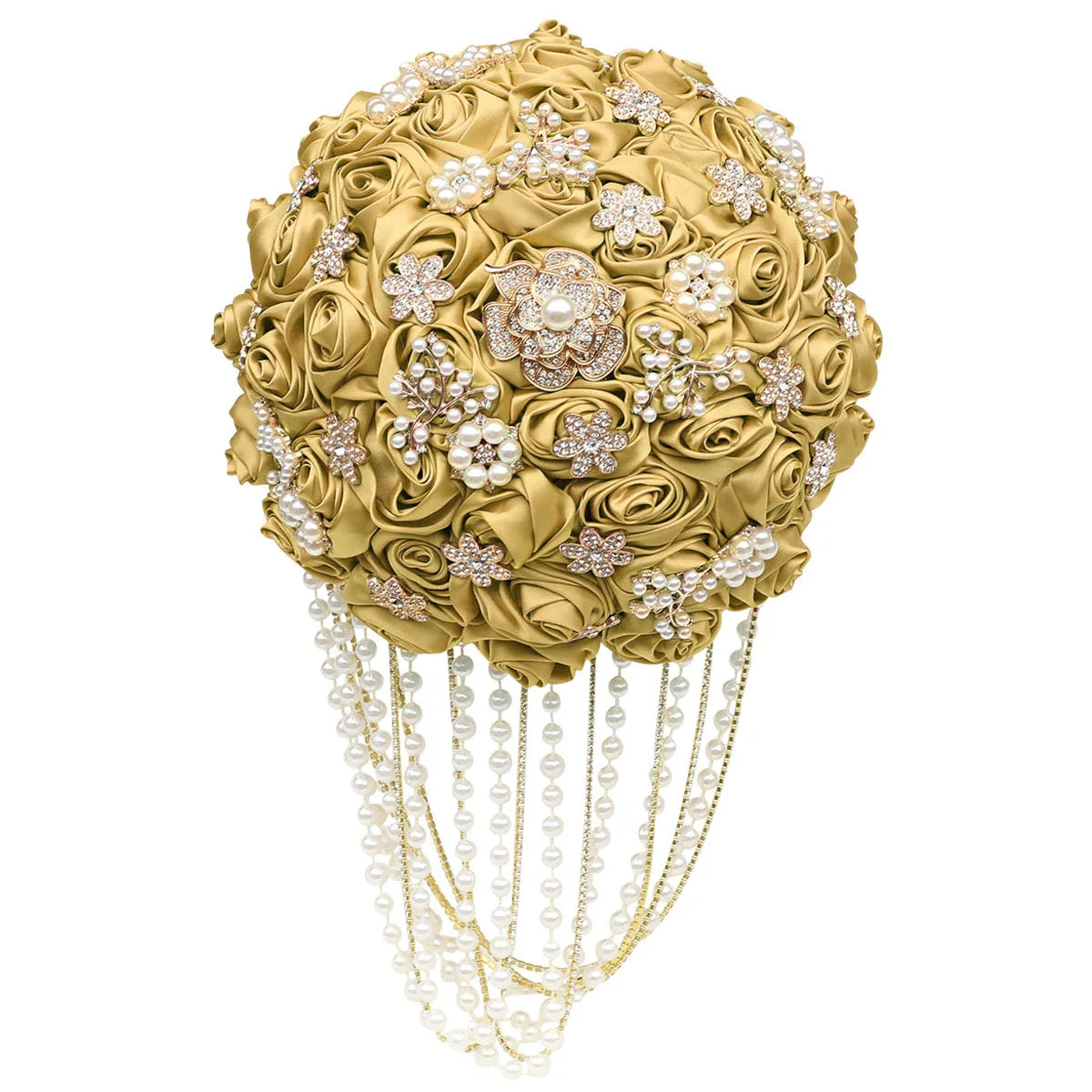 Kyunovia Customized Best Quality Ivory Brooch Bouquet Wedding Bouquet de mariage Wedding Bouquets Pearl Flowers buque de noiva