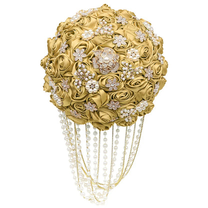 Kyunovia Customized Best Quality Ivory Brooch Bouquet Wedding Bouquet de mariage Wedding Bouquets Pearl Flowers buque de noiva