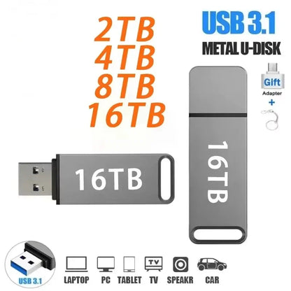 2026 Flash Drive Metal High-Speed Wireless Bluetooth Transmitter USB 16TB 2TB Car Stereo Music Audio Receiver Bluetooth Adapter