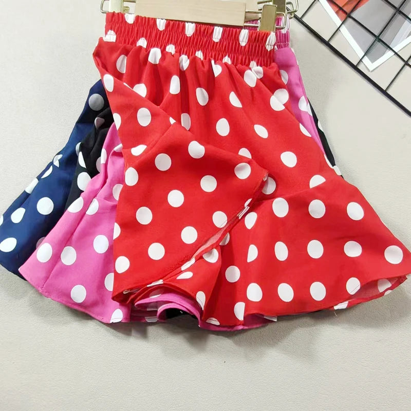 Children's Clothing New Summer Girl Fashion Polka Dot Half Skirt Minimalist Style Chiffon Mini Skirt Baby Beach Skirt