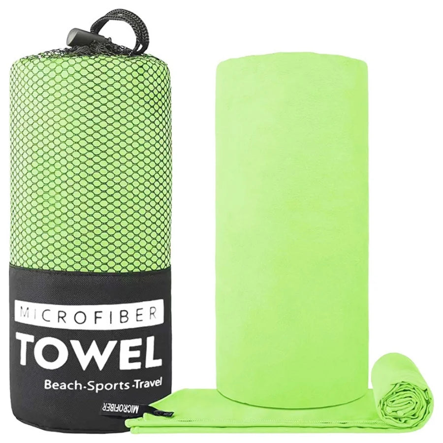 Soft Solid Color Microfiber Towels Quick-Drying Fitness Swimming Pool Lightweight Travel Outdoor Sports Towel Sets