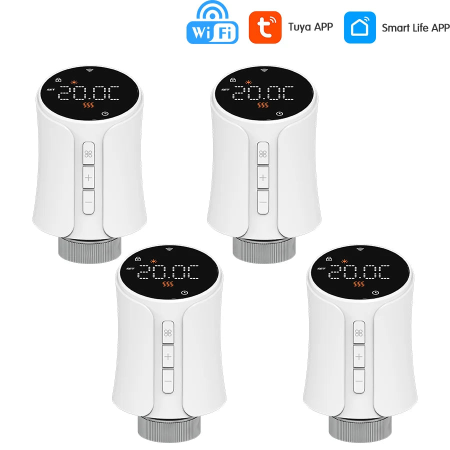 1-5PCS Tuya WiFi/Zigbee Thermostatic Radiator Valve Smart TRV Thermostat Temperature Controller Works With Alexa & Google Home
