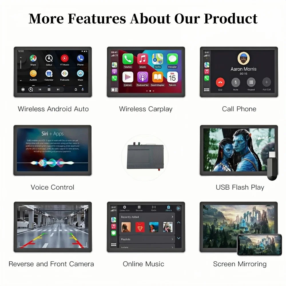 10.25/ 12.3inch Dual Touch Screen Wireless CarPlay for Mercedes Benz A B C E GLA GLB GLC GLE GLS CLA MBUX NTG6.0 BT Head Unit