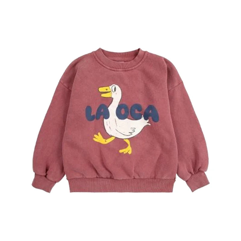 2025 New Children's Spring Autumn Hoodie Cartoon Print Unisex Sweatshirt European Style Top for Boys And Girls