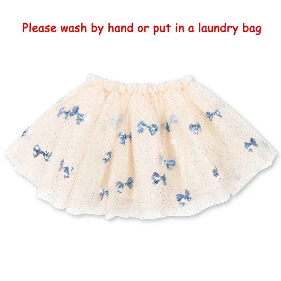 2024 Christmas KS Girls Princess Mesh Dress Kids Pretty Sequin Dresses Baby Cute Skirt Carnival Party Children Voile Dress Gifts