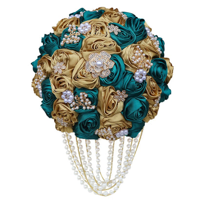 Kyunovia Customized Best Quality Ivory Brooch Bouquet Wedding Bouquet de mariage Wedding Bouquets Pearl Flowers buque de noiva