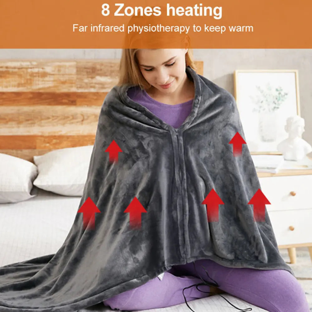 USB Electric Heated Blanket 3 Heating Levels Fleece Heated Blanket Portable Heating Lap Blanket for Household and Office