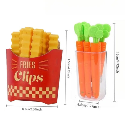 5/12PCS French Fry Shaped Sealing Clip - For Snack Sealing, Food Clips, Plastic Bag Seasoning Sealing StripsWall mounted