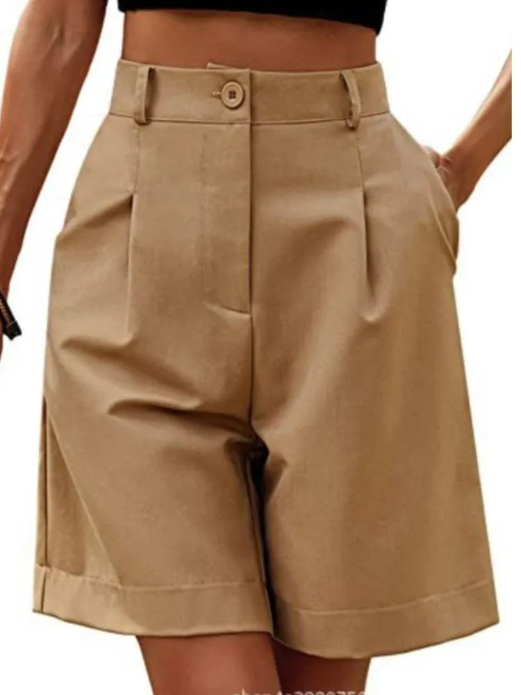 Summer Thin High-waisted Loose Slimming Straight Casual Breathable Wide-leg Five-point Pants Women's Street Trend Shorts
