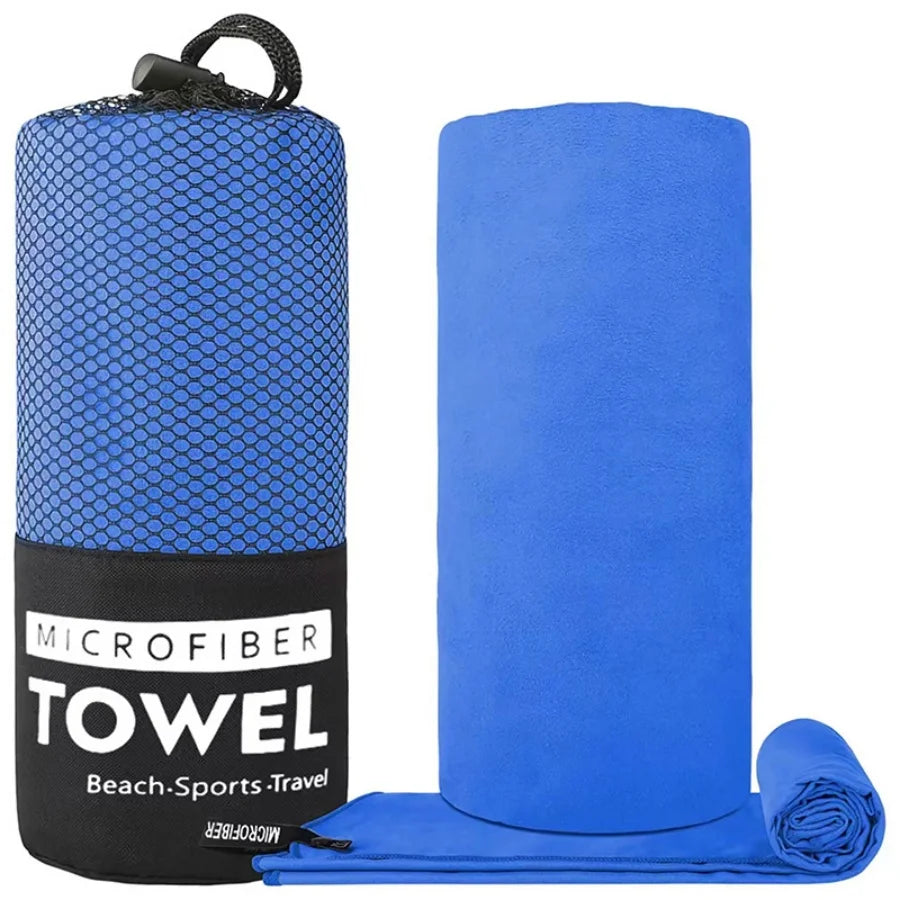 Soft Solid Color Microfiber Towels Quick-Drying Fitness Swimming Pool Lightweight Travel Outdoor Sports Towel Sets
