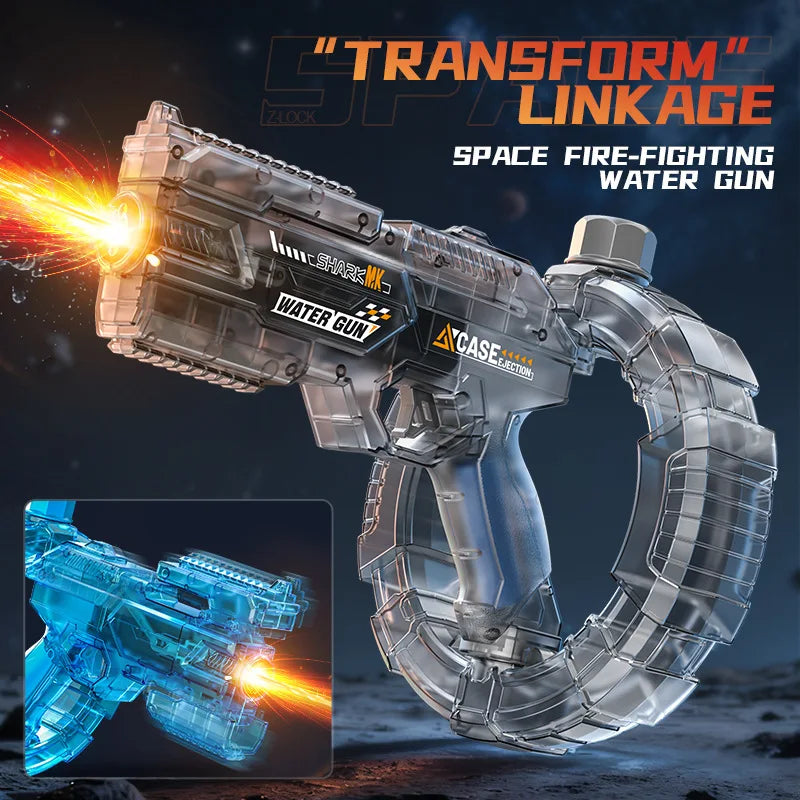 2026 Energy Gathering Ring Electric Water Gun Led Emitting Automatic Continuous Water Squirt Gun Summer Outdoor