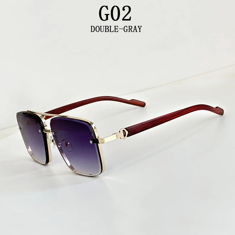 2024 Luxury Square Sunglasses For Men New Wooden Vintage Designer Fashion Glasses Sunglasses Women Vacation Gafas De Sol Hombre