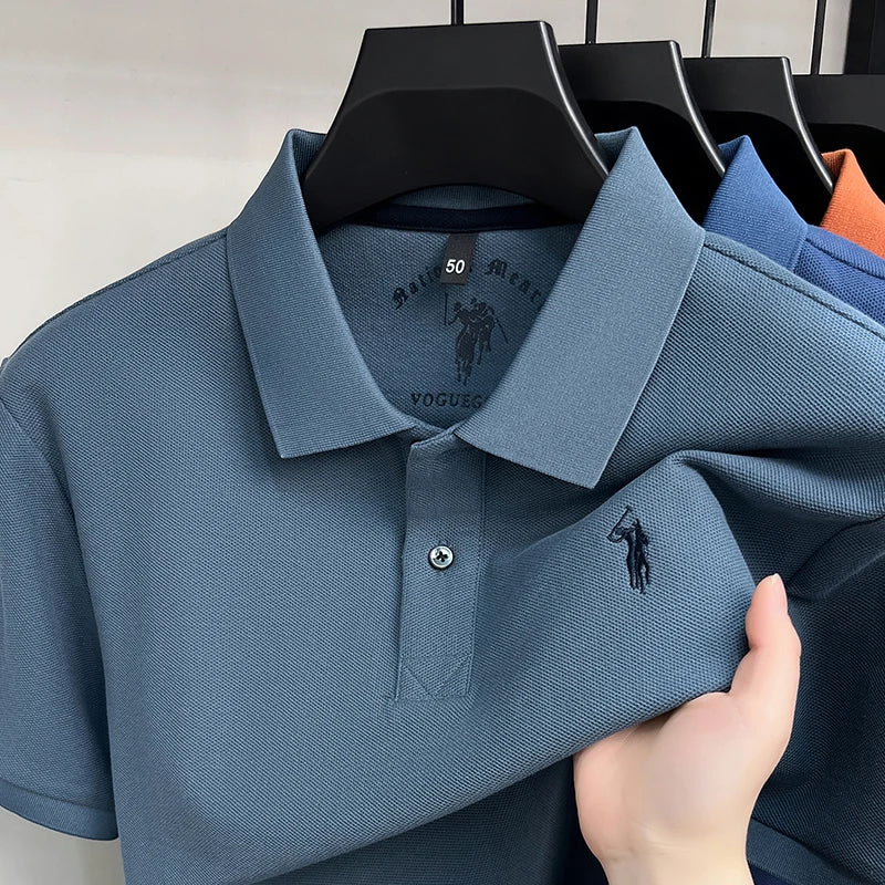 High end 100%cotton short sleeve polo shirt men's fashion luxury brand Paul embroidery top summer breathable casual golf T-shirt