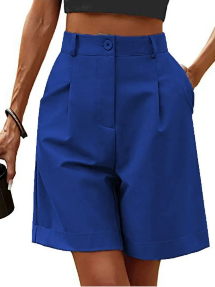 Summer Thin High-waisted Loose Slimming Straight Casual Breathable Wide-leg Five-point Pants Women's Street Trend Shorts