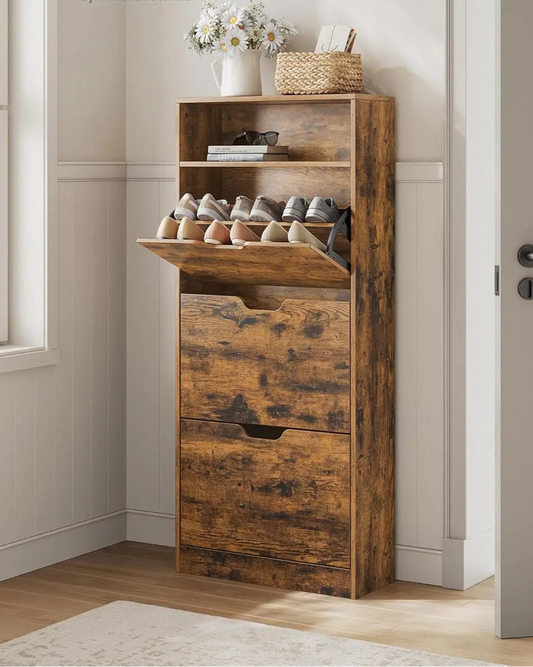Shoe Cabinet 3 flaps shoe rack shoe storage open compartment adjustable partition
