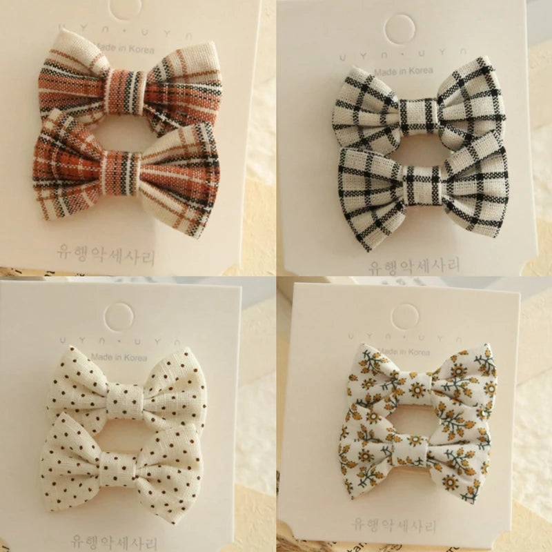 Children's Hair Clips, Handmade Headwear, Baby Hair Accessories, Full coverage fabric hair Clip Bows for Girls