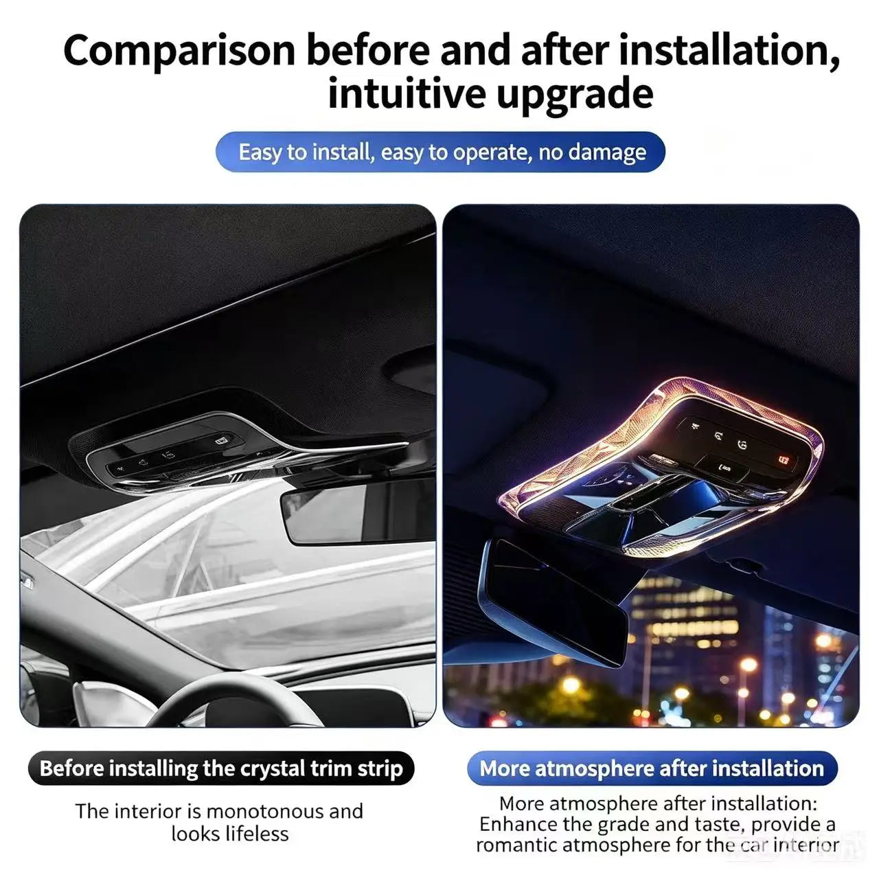Crystal Reading Light Frame For Mercedes C GLC E Class W206 X254 W214 Interior Sticker
