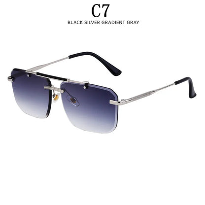 Rimless Sunglasses For Men Fashion Glasses Luxury Square Designer Sunglasses Women Trendy And Fashionable Lentes De Sol Mujer