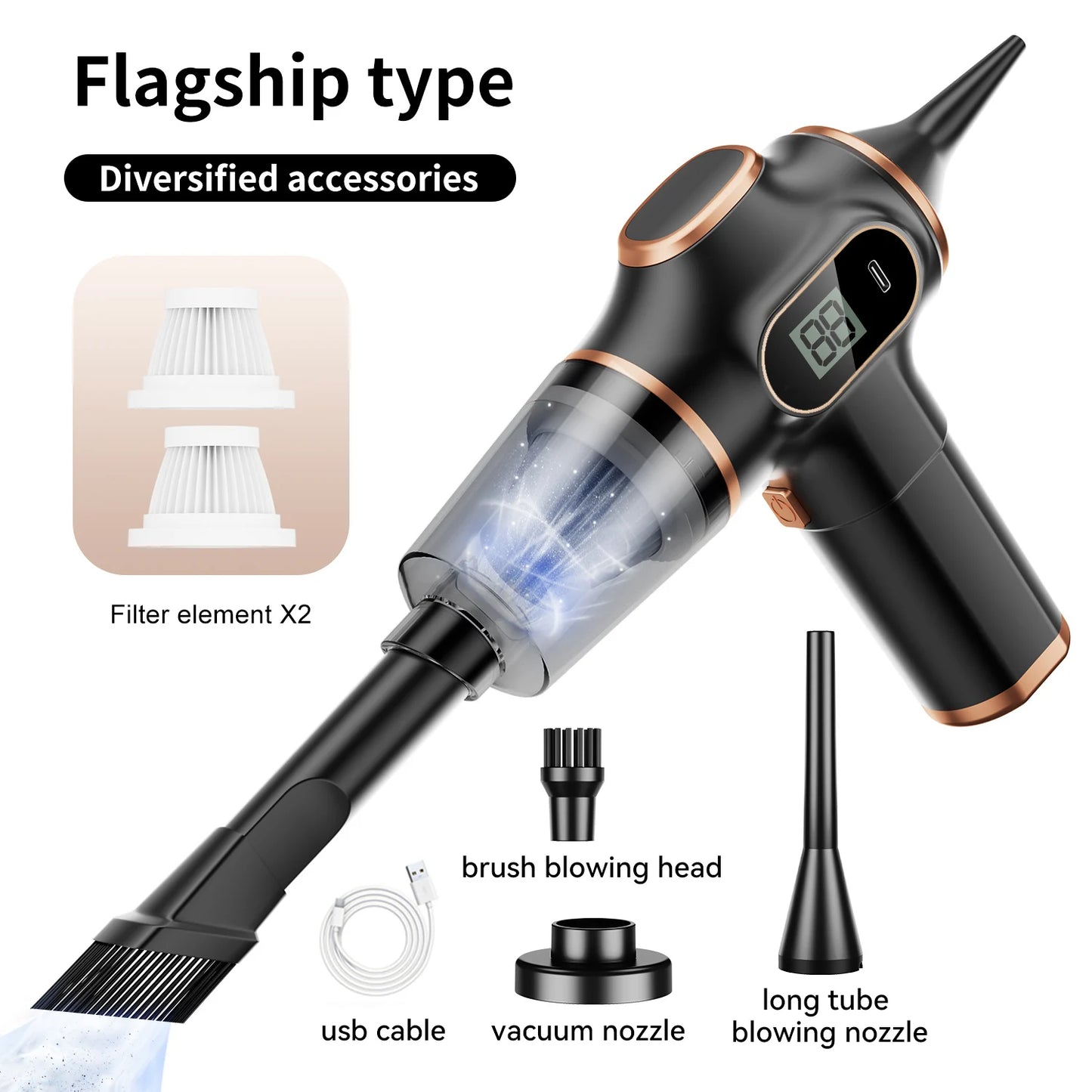 ABS Wireless Car Vacuum Cleaner Home Appliance Sofa Office High-Power Household Cleaning Machine Mini Vacuum Carpet Cleaner