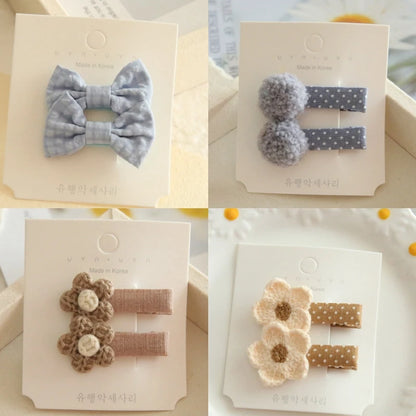 Children's Hair Clips, Handmade Headwear, Baby Hair Accessories, Full coverage fabric hair Clip Bows for Girls